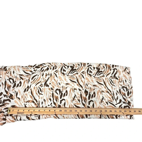 Tahari Wide Leg Linen Crop Pants in Cream/Brown/Tan Colors Size Small NEW - Picture 5 of 9